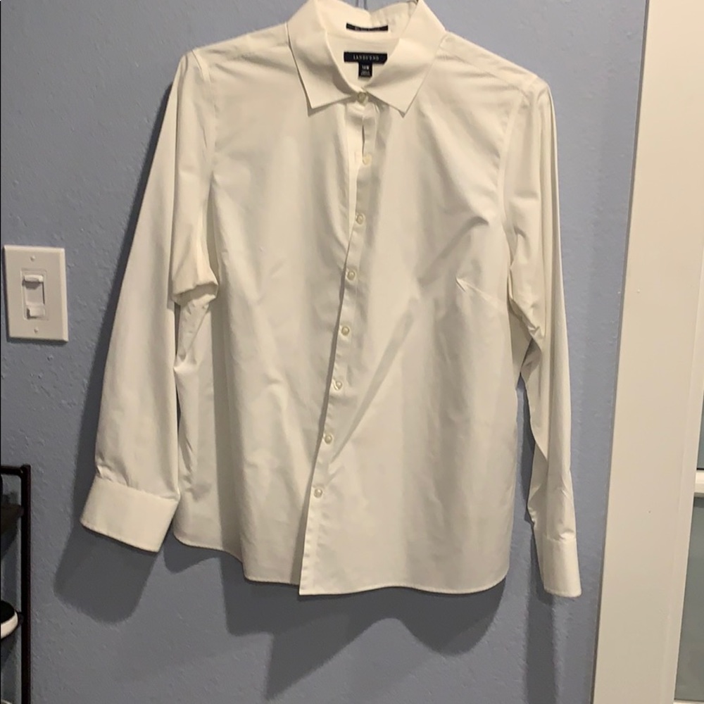 Basic white button down from lands end